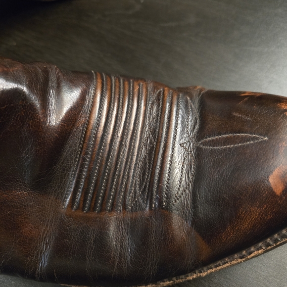 Lucchese Vintage San Antonio Brown Leather Western Cowboy Boots Mens Size 10.5 D